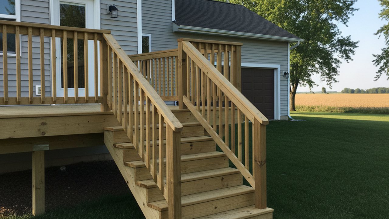 Custom Deck Design completed by Omega Deck Company in West Allis, WI