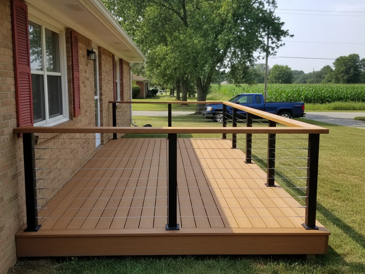 Custom Deck Design completed by Omega Deck Company in Racine, WI